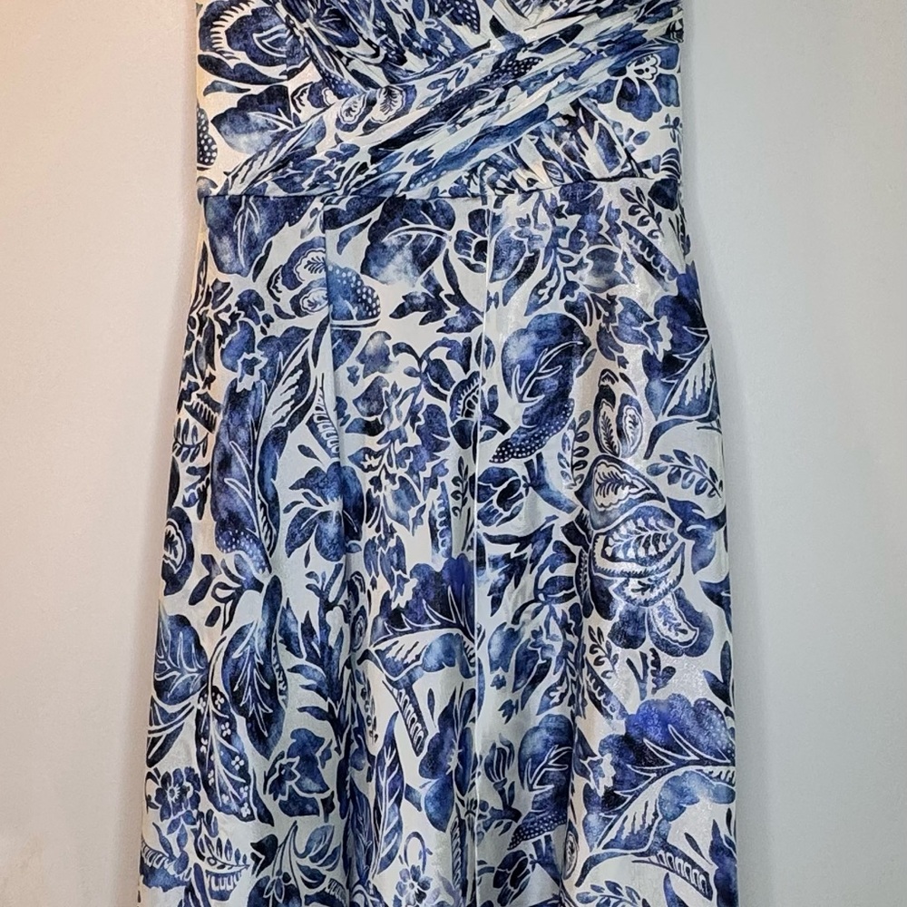 Floral Blue and White Dress